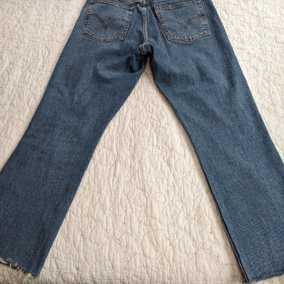 Levi's Wedgie Straight Button Fly Jeans Two Minds Wash Sz 28 - Picture 12 of 12